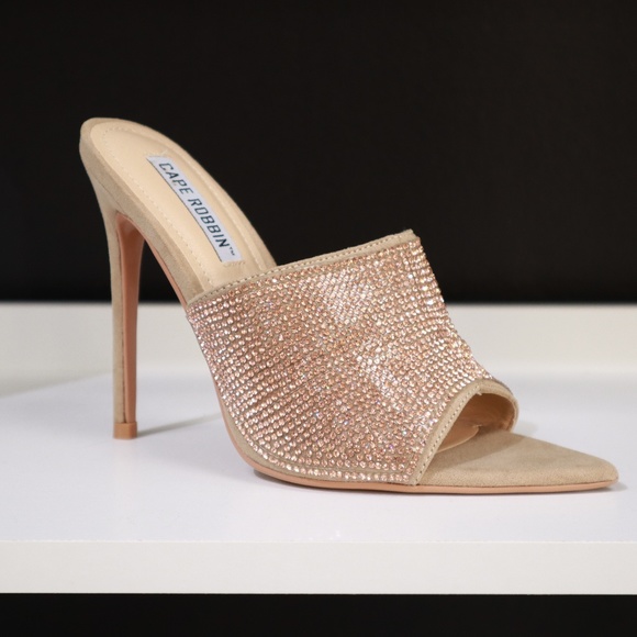 cape robbin rhinestone mules